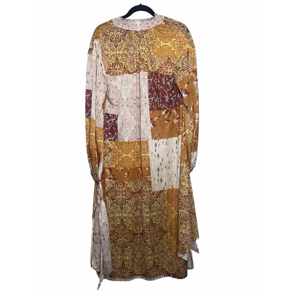 ZARA Oversized Patchwork Kaftan Boho Dress Size Medium - Picture 1 of 7